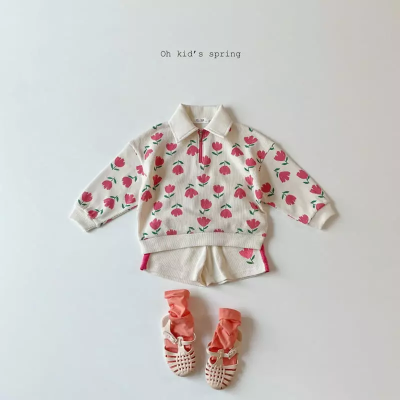 Oh Kids - Korean Children Fashion - #childofig - Tulip Top Bottom Set - 7