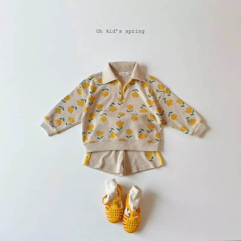 Oh Kids - Korean Children Fashion - #childofig - Tulip Top Bottom Set - 8