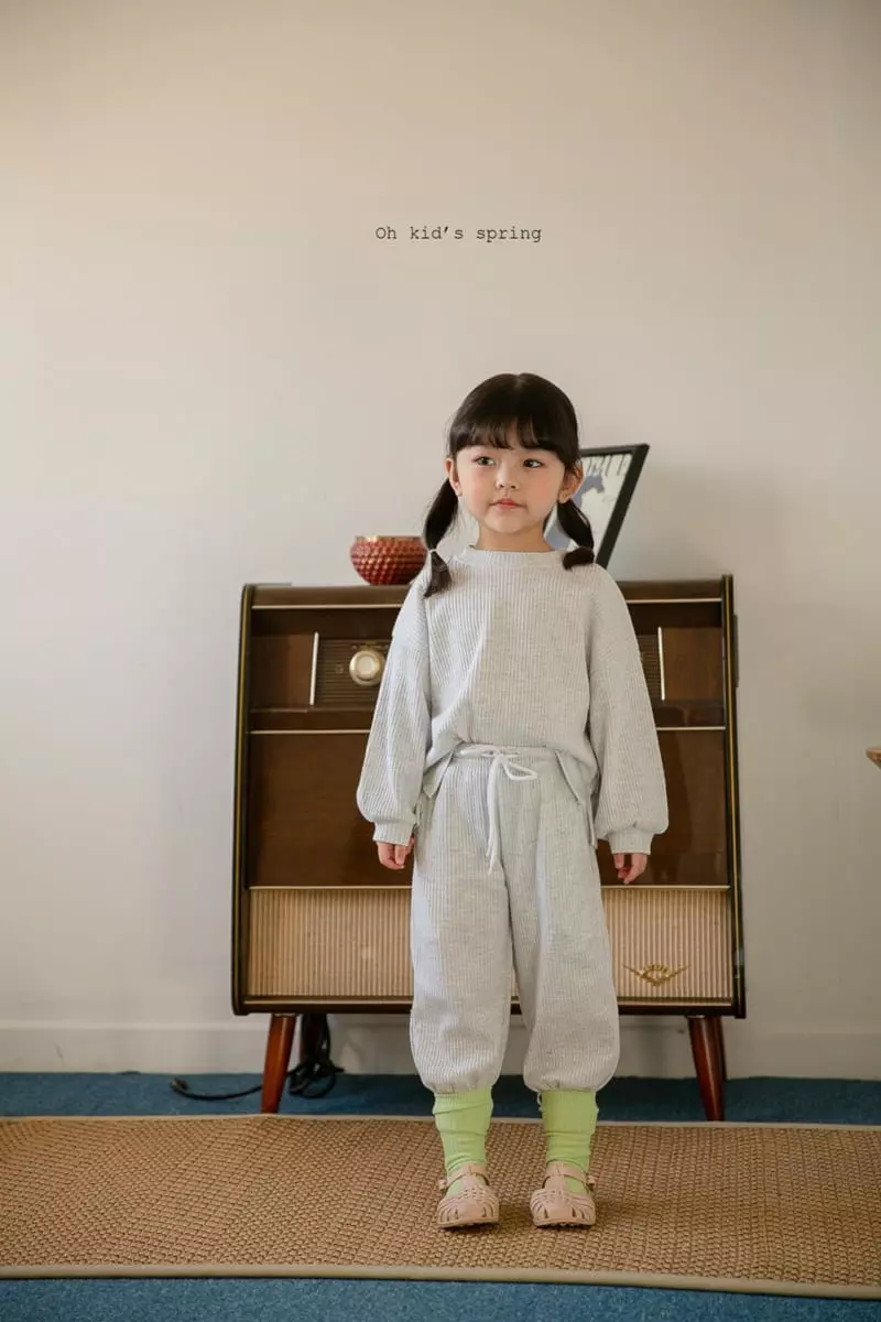 Oh Kids - Korean Children Fashion - #childofig - Spring Waffle Top Bottom Set - 5