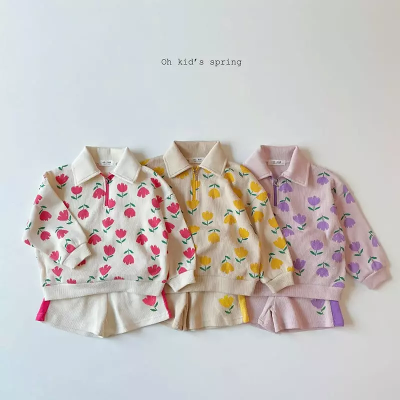 Oh Kids - Korean Children Fashion - #childrensboutique - Tulip Top Bottom Set - 9