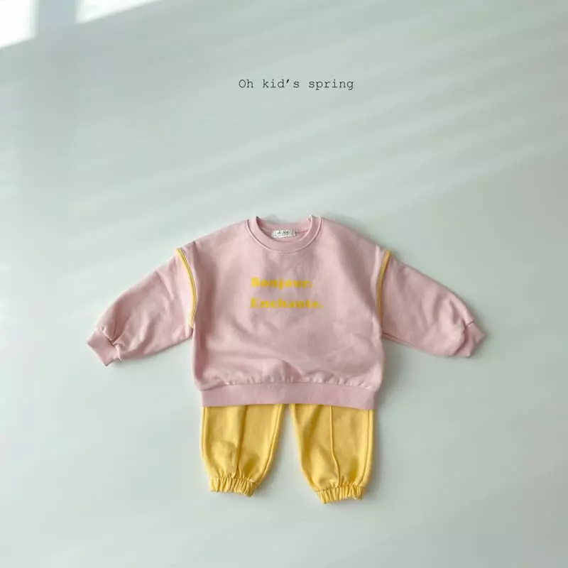 Oh Kids - Korean Children Fashion - #discoveringself - Bonjour Spring Top Bottom Set - 10