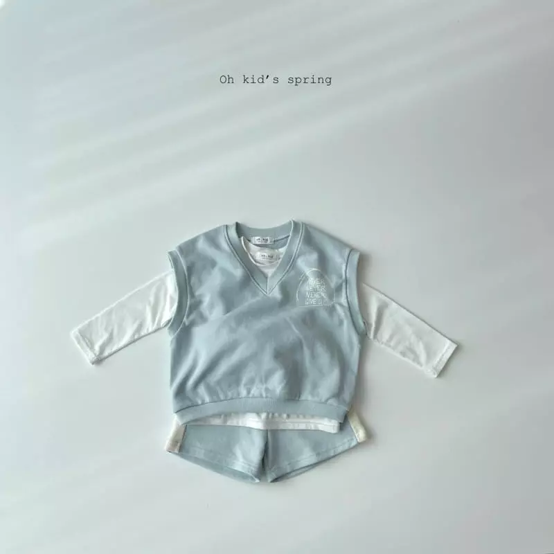Oh Kids - Korean Children Fashion - #kidsshorts - Never Vest Top Bottom Set - 11