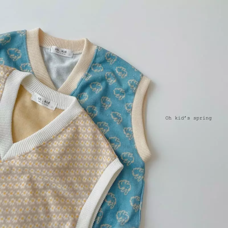 Oh Kids - Korean Children Fashion - #kidzfashiontrend - Egg Flower Vest - 7
