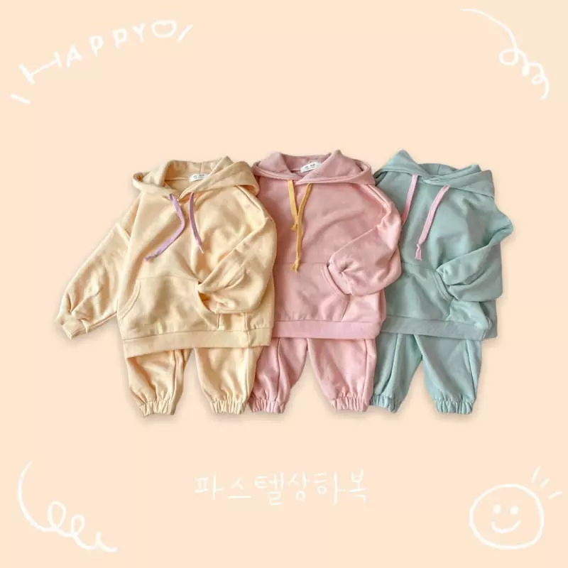 Oh Kids - Korean Children Fashion - #littlefashionista - Pastel Top Bottom Set