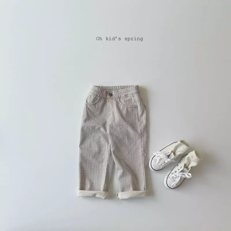 Oh Kids - Korean Children Fashion - #littlefashionista - Small Check Pants - 8