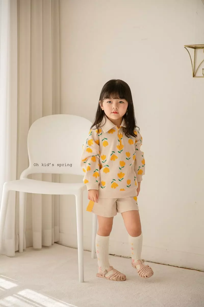 Oh Kids - Korean Children Fashion - #littlefashionista - Tulip Top Bottom Set - 3