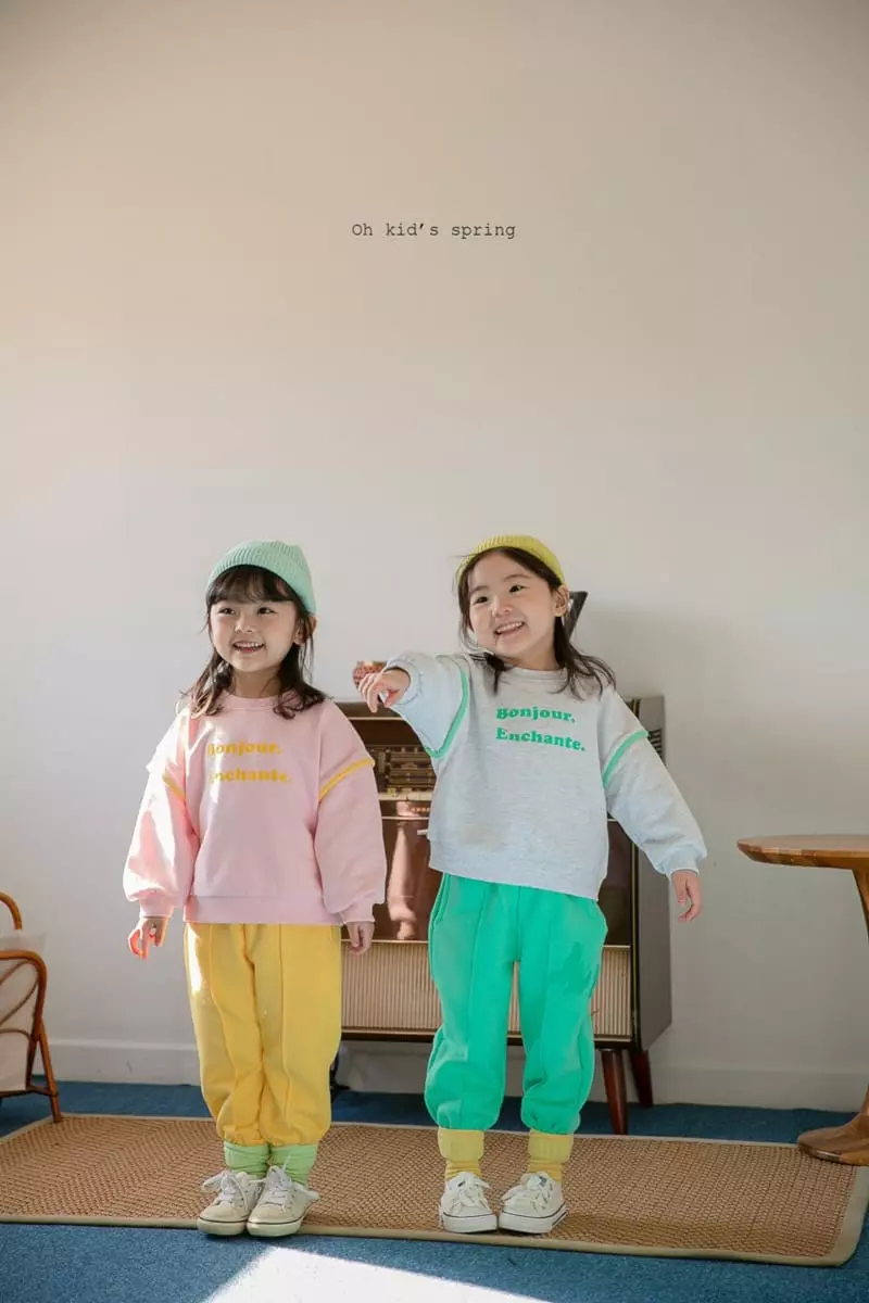 Oh Kids - Korean Children Fashion - #magicofchildhood - Bonjour Spring Top Bottom Set