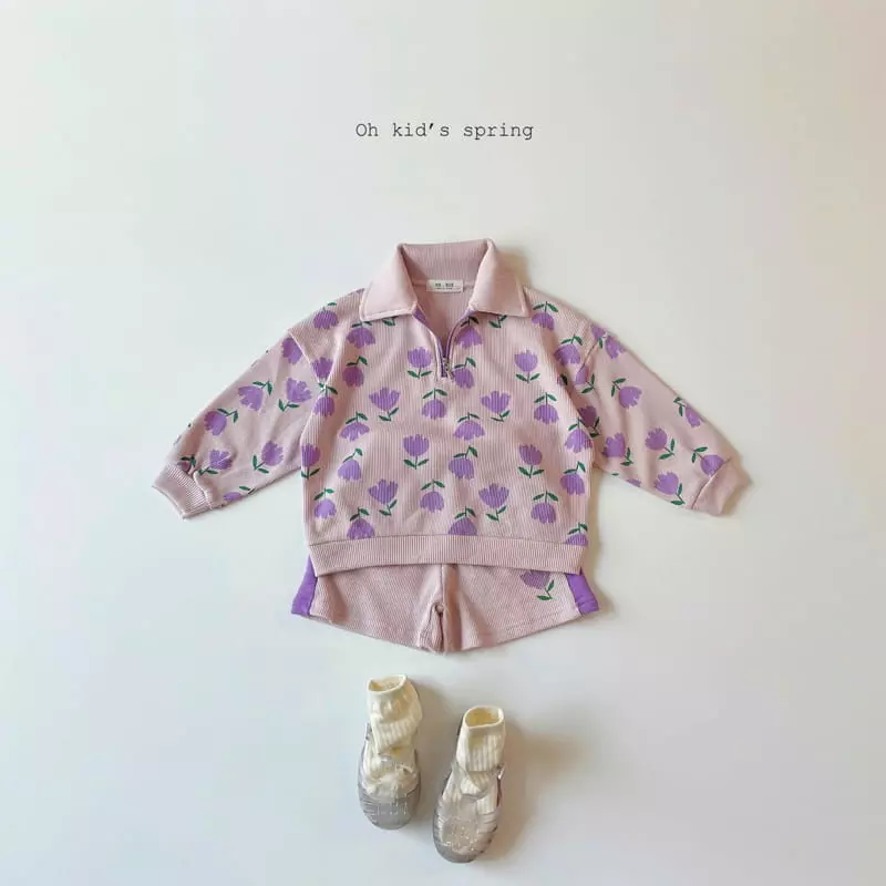 Oh Kids - Korean Children Fashion - #prettylittlegirls - Tulip Top Bottom Set - 6