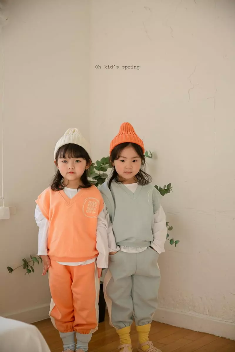 Oh Kids - Korean Children Fashion - #todddlerfashion - Never Vest Top Bottom Set - 3