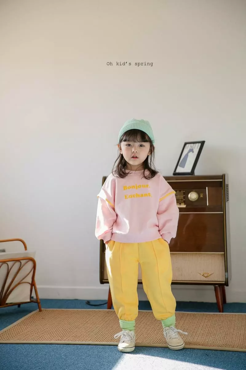Oh Kids - Korean Children Fashion - #toddlerclothing - Bonjour Spring Top Bottom Set - 5