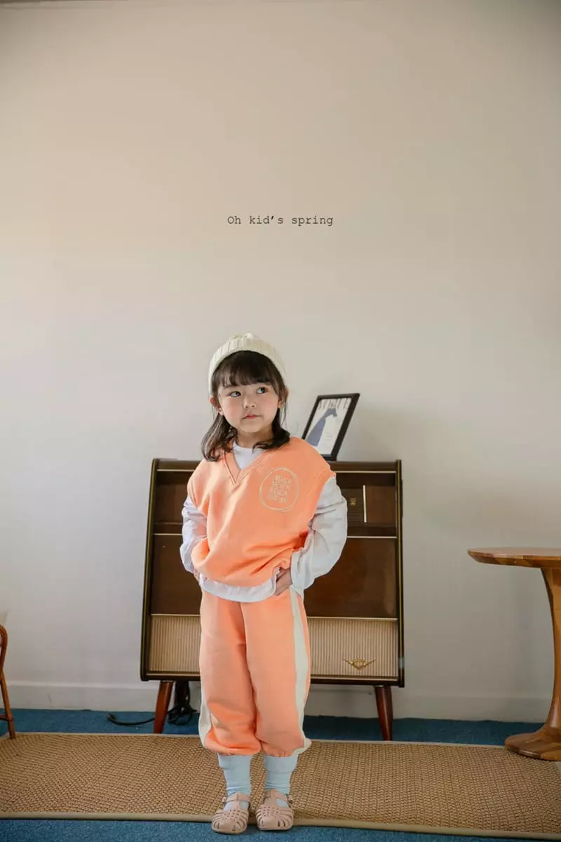 Oh Kids - Korean Children Fashion - #todddlerfashion - Never Vest Top Bottom Set - 4