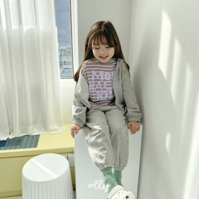 Ollymarket - Korean Children Fashion - #childofig - How Are You Zip-up Bottom Set - 5