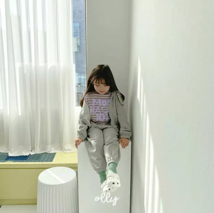 Ollymarket - Korean Children Fashion - #childofig - How Are You Zip-up Bottom Set - 6