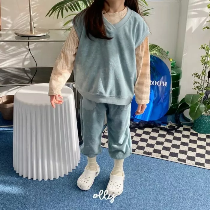 Ollymarket - Korean Children Fashion - #childofig - Terry Vest Top Bottom Set - 5