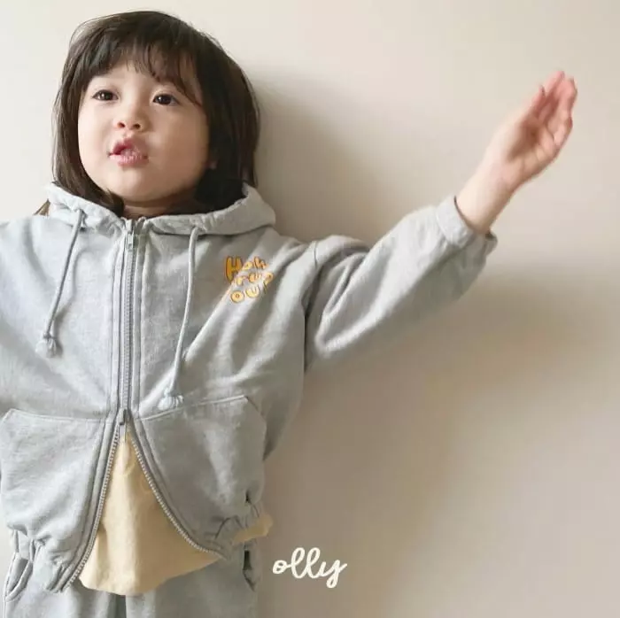 Ollymarket - Korean Children Fashion - #fashionkids - How Are You Zip-up Bottom Set - 10