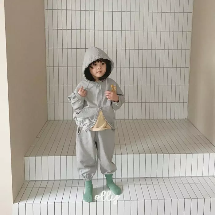 Ollymarket - Korean Children Fashion - #kidsshorts - How Are You Zip-up Bottom Set - 11