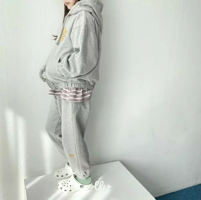Ollymarket - Korean Children Fashion - #littlefashionista - How Are You Zip-up Bottom Set