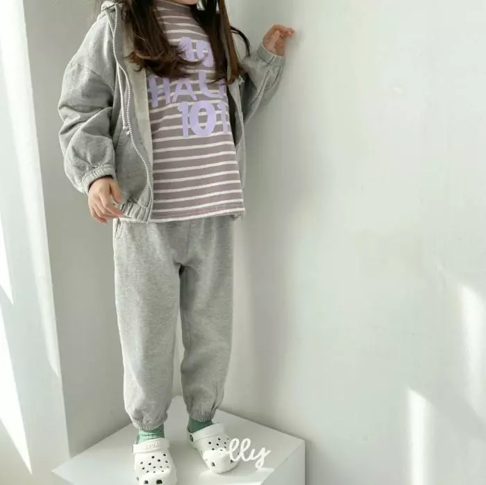 Ollymarket - Korean Children Fashion - #minifashionista - How Are You Zip-up Bottom Set - 3