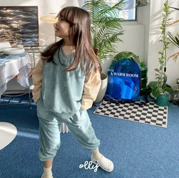 Ollymarket - Korean Children Fashion - #minifashionista - Terry Vest Top Bottom Set - 2