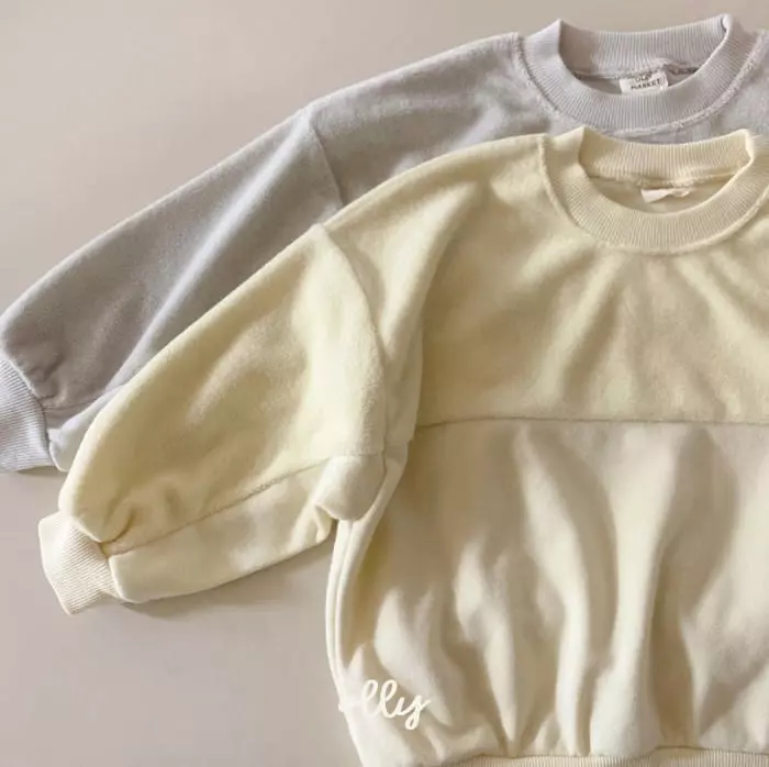 Ollymarket - Korean Children Fashion - #stylishchildhood - Terry Color Sweatshirt - 12