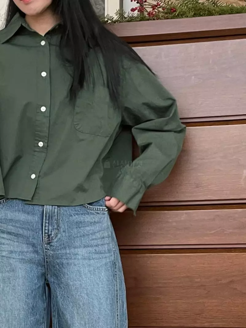 Ondo - Korean Women Fashion - #momslook - Crop Shirt - 2