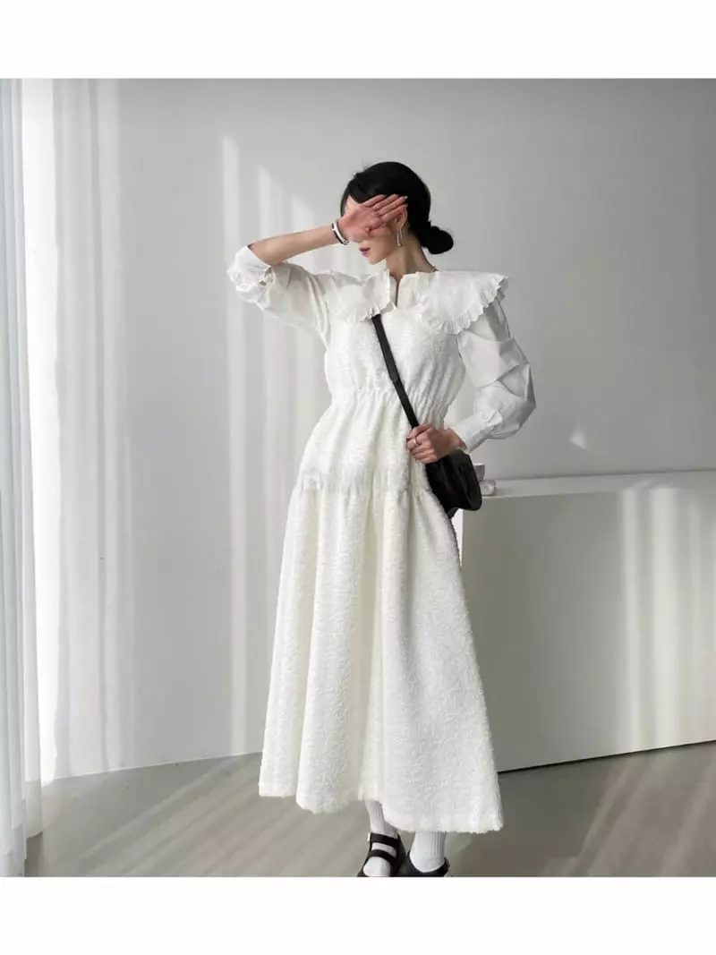 Oneway - Korean Women Fashion - #momslook - Tweed Sleeveless Banding One-piece - 2