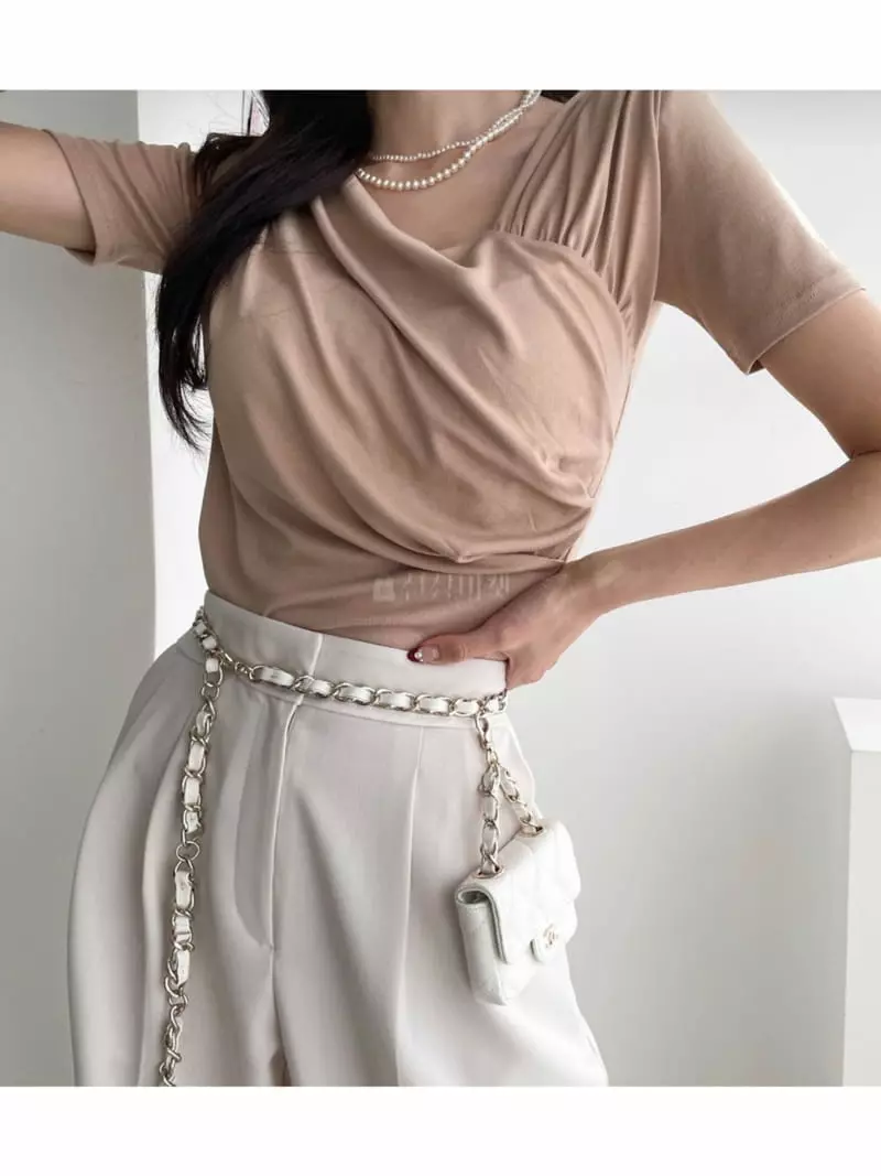 Oneway - Korean Women Fashion - #momslook - Shirring Tee - 3