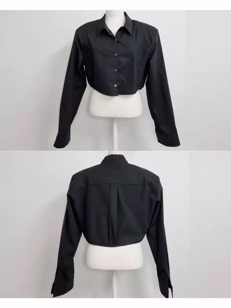 Oneway - Korean Women Fashion - #womensfashion - Crop Shirt - 4