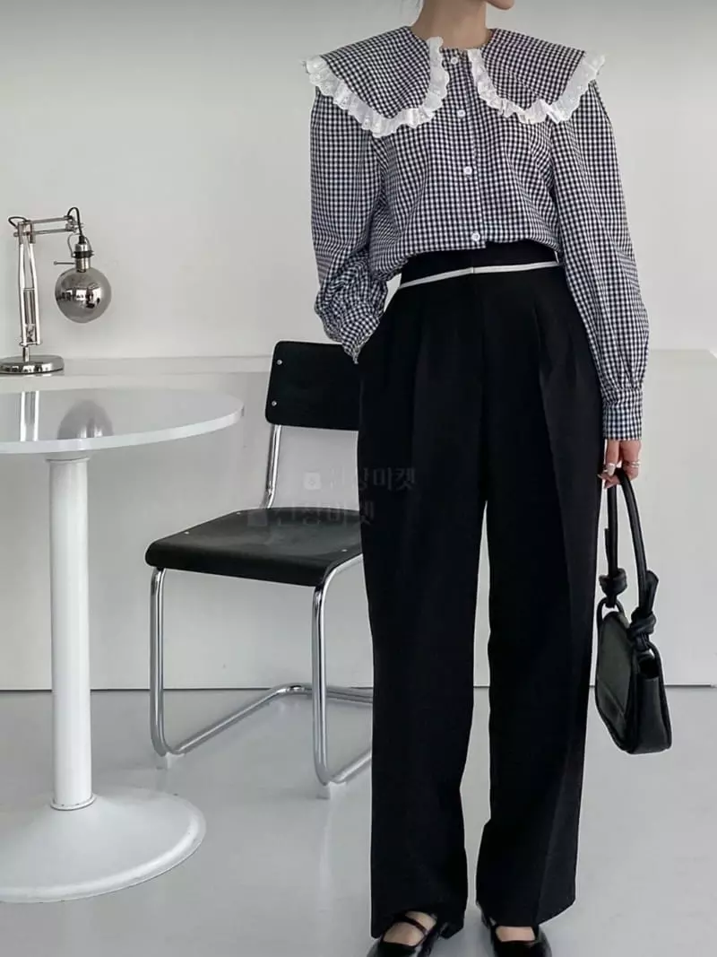 Oneway - Korean Women Fashion - #pursuepretty - Big collar Blouse - 3