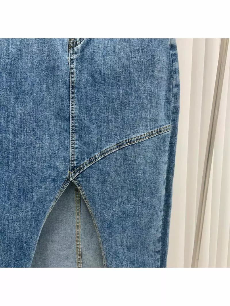 Oneway - Korean Women Fashion - #thelittlethings - Denim Open Skirt - 3