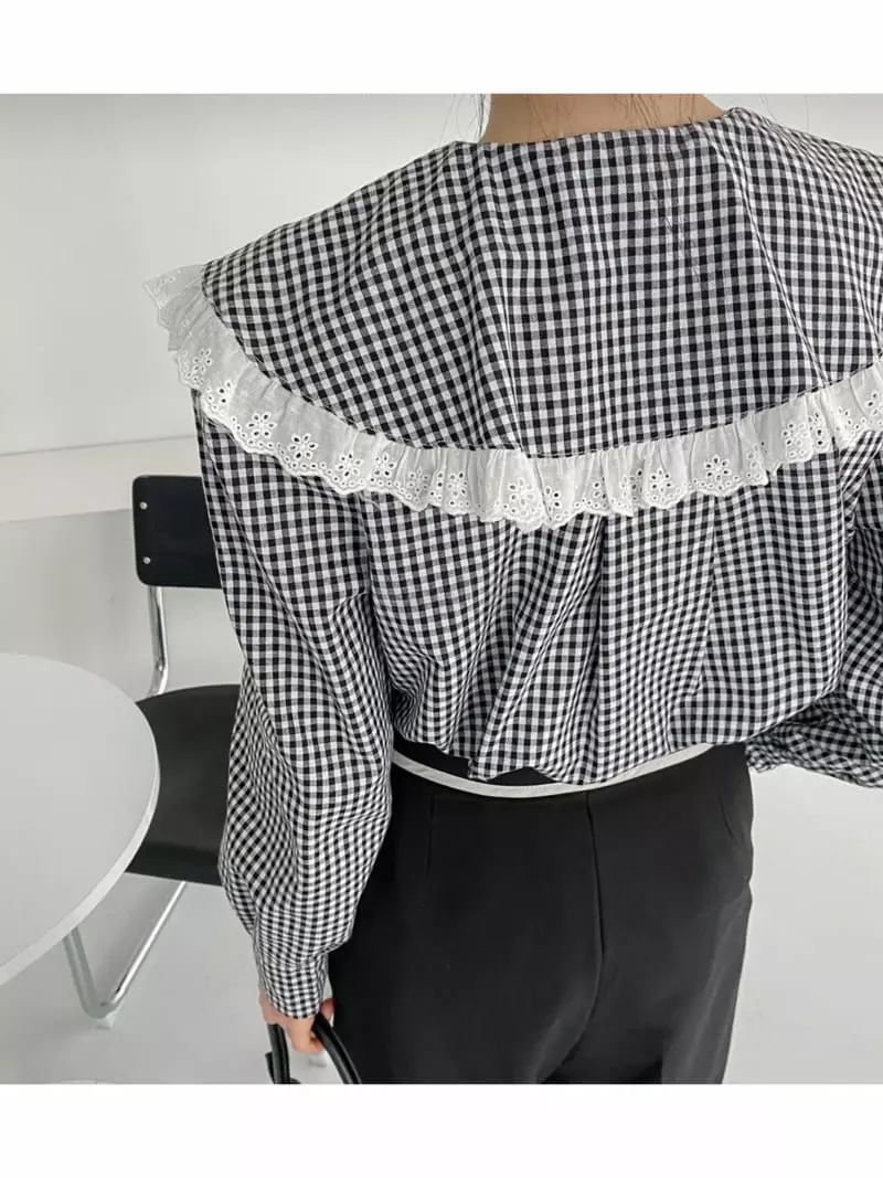 Oneway - Korean Women Fashion - #vintagekidsstyle - Big collar Blouse - 2