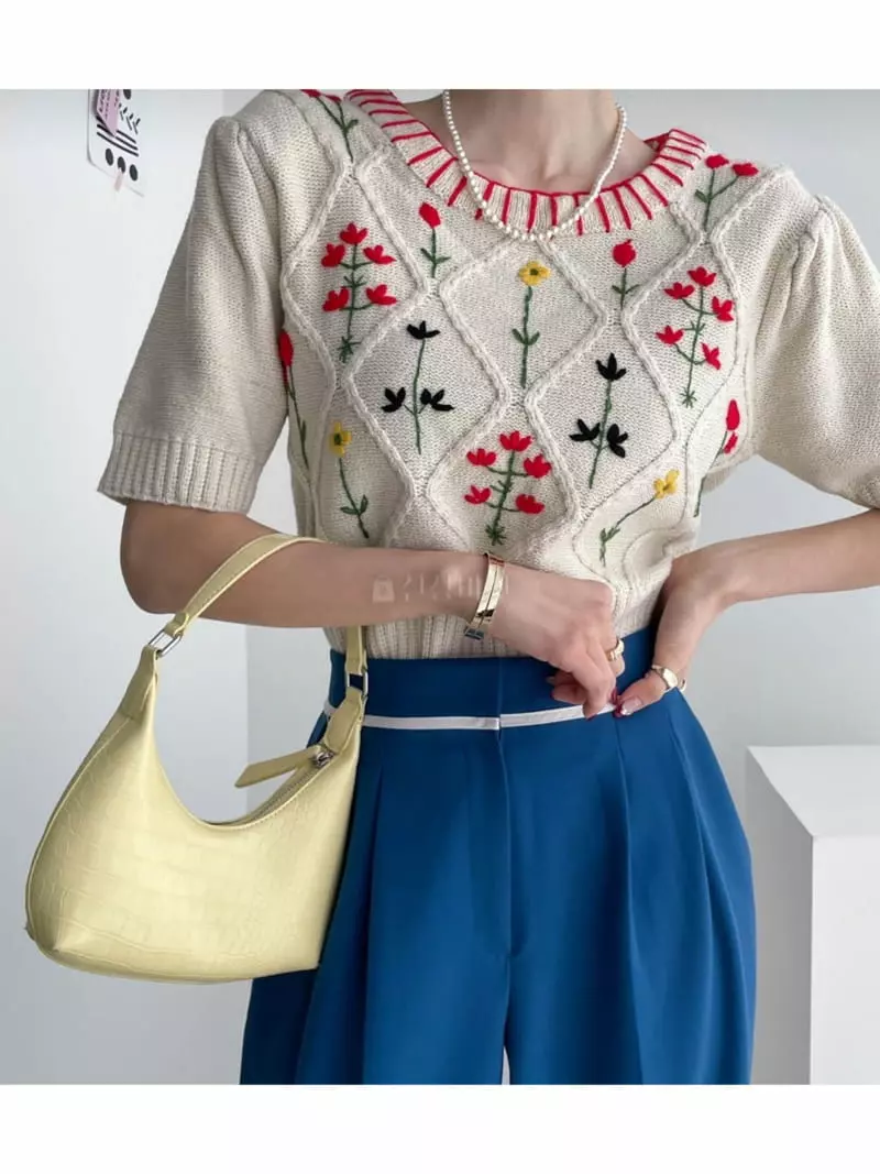 Oneway - Korean Women Fashion - #womensfashion - Mimi Knit Tee - 3