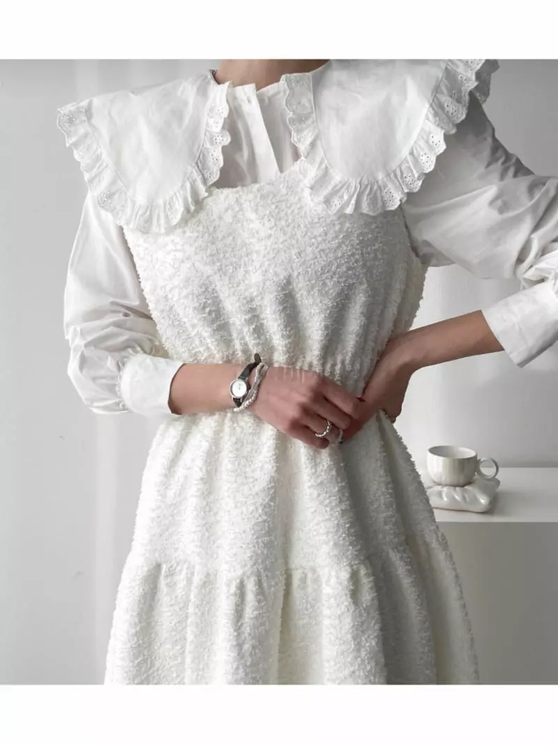 Oneway - Korean Women Fashion - #womensfashion - Tweed Sleeveless Banding One-piece