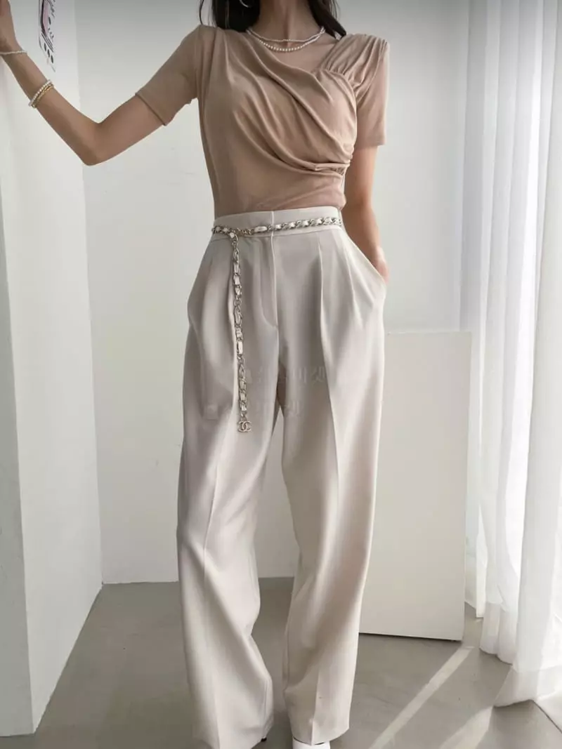 Oneway - Korean Women Fashion - #momslook - Shirring Tee - 4