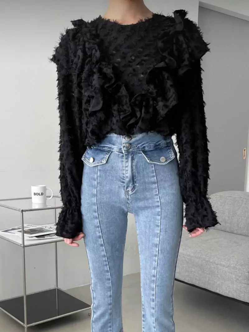Oneway - Korean Women Fashion - #womensfashion - Wrinkle Blouse - 3