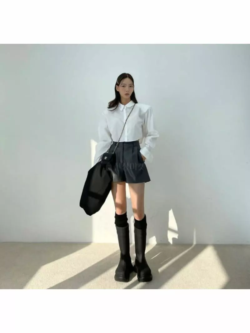 Oneway - Korean Women Fashion - #womensfashion - Crop Shirt