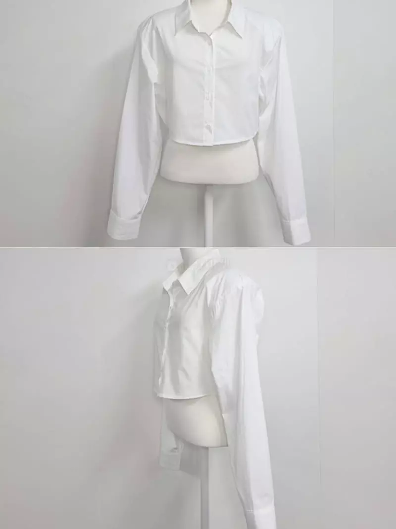 Oneway - Korean Women Fashion - #womensfashion - Crop Shirt - 3
