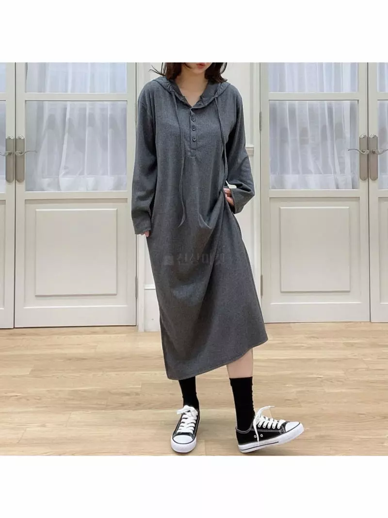 Oneway - Korean Women Fashion - #womensfashion - Rib Hoody One-piece - 2