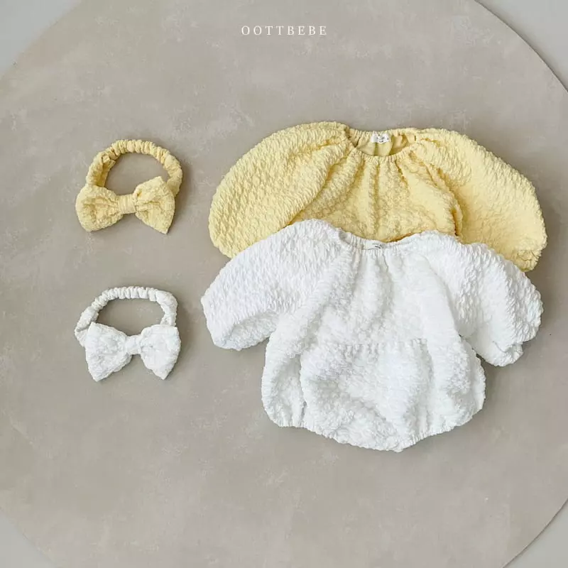 Oott Bebe - Korean Baby Fashion - #babyboutique - Cabbage Bodysuit with Hairband - 12