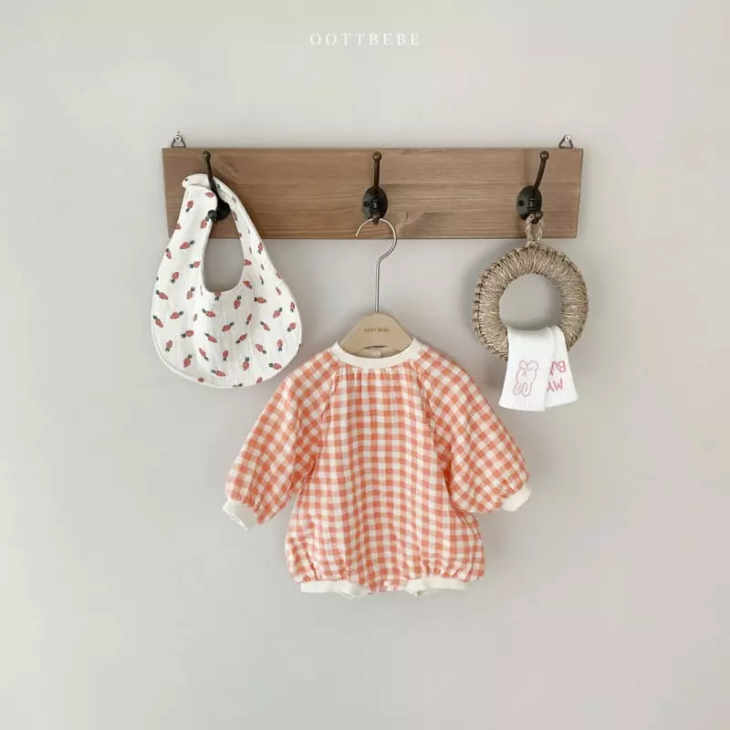 Oott Bebe - Korean Baby Fashion - #babyboutiqueclothing - Check Slub Bodysuit - 6