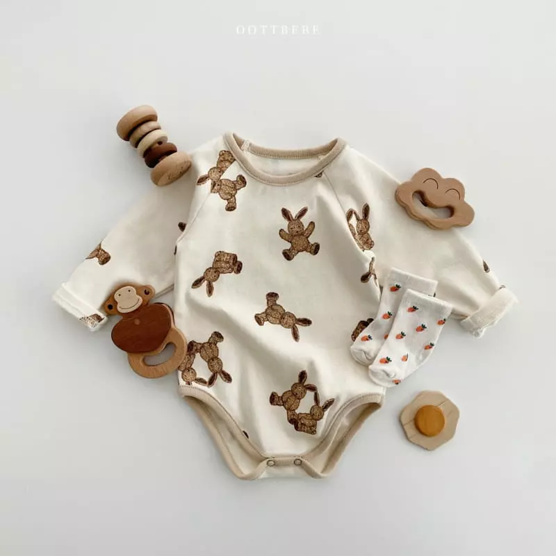 Oott Bebe - Korean Baby Fashion - #babyboutiqueclothing - Rabbit Bear Romper - 10