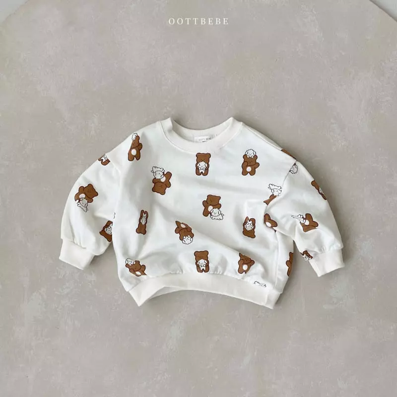 Oott Bebe - Korean Baby Fashion - #babyfashion - Oott Bear Top Bottom Set