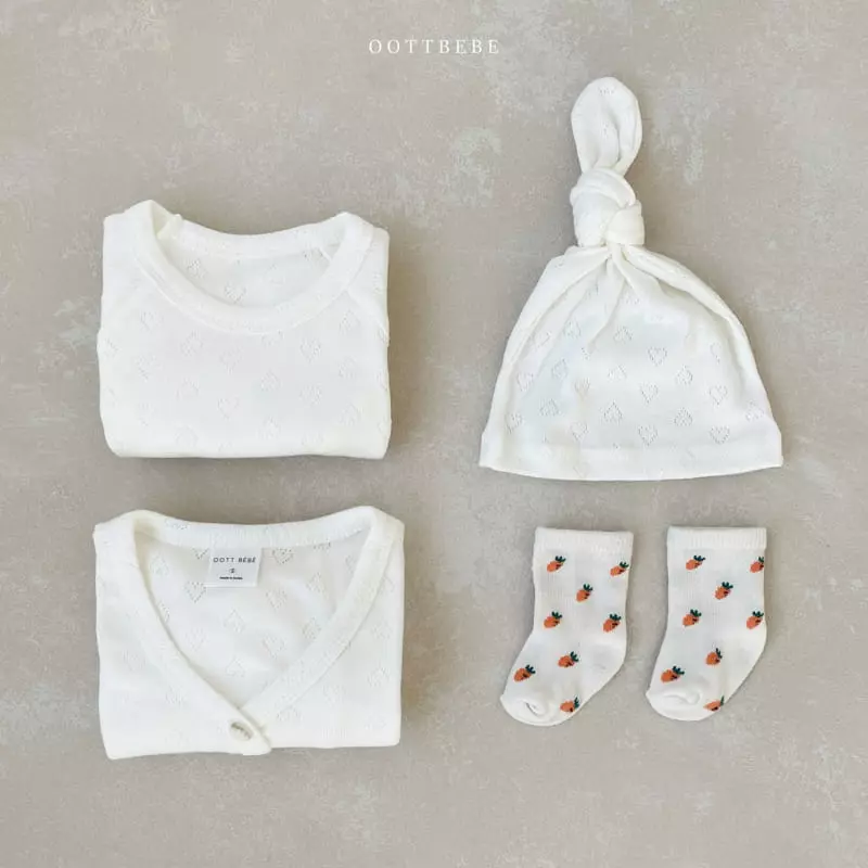 Oott Bebe - Korean Baby Fashion - #babyfashion - Lovely Romper with Cardigan & Bonnet - 4