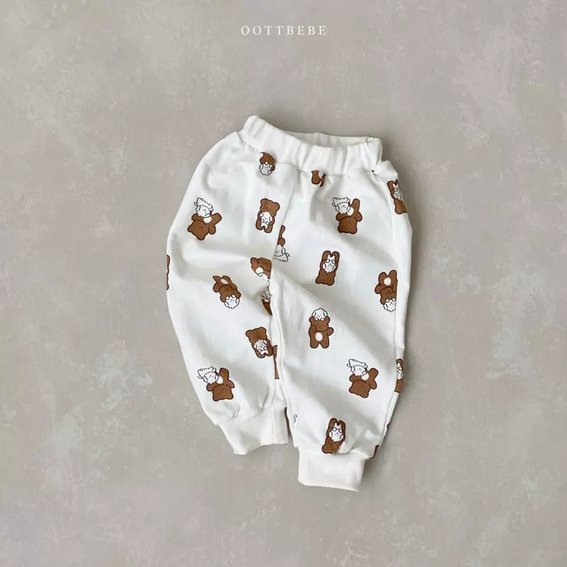Oott Bebe - Korean Baby Fashion - #babyfever - Oott Bear Top Bottom Set - 2