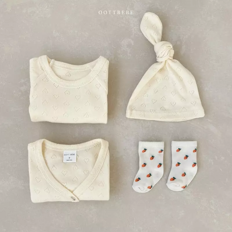 Oott Bebe - Korean Baby Fashion - #babygirlfashion - Lovely Romper with Cardigan & Bonnet - 5
