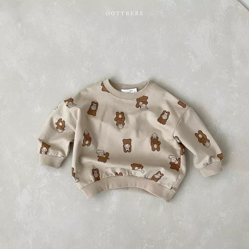 Oott Bebe - Korean Baby Fashion - #babygirlfashion - Oott Bear Top Bottom Set - 3