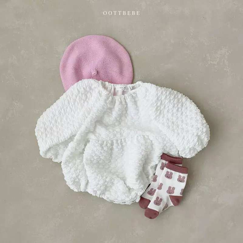 Oott Bebe - Korean Baby Fashion - #babygirlfashion - Cabbage Bodysuit with Hairband - 4