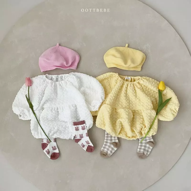 Oott Bebe - Korean Baby Fashion - #babyoninstagram - Cabbage Bodysuit with Hairband - 5