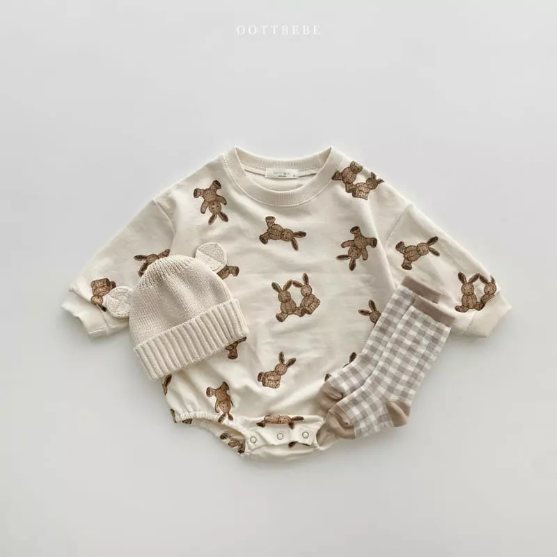 Oott Bebe - Korean Baby Fashion - #babyoninstagram - Cookie Bear Romper - 2