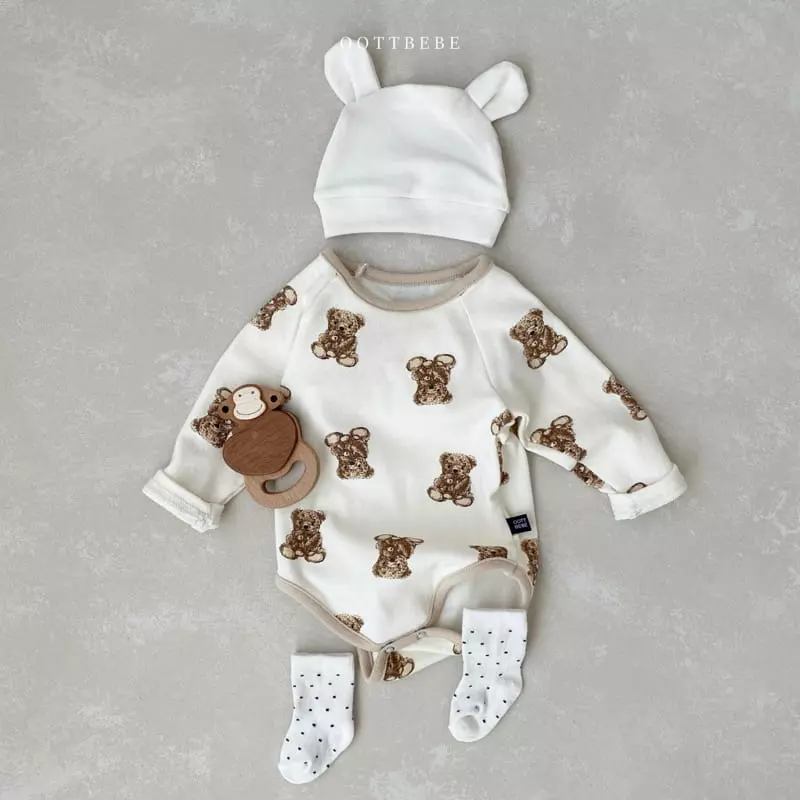 Oott Bebe - Korean Baby Fashion - #babyoninstagram - Rabbit Bear Romper